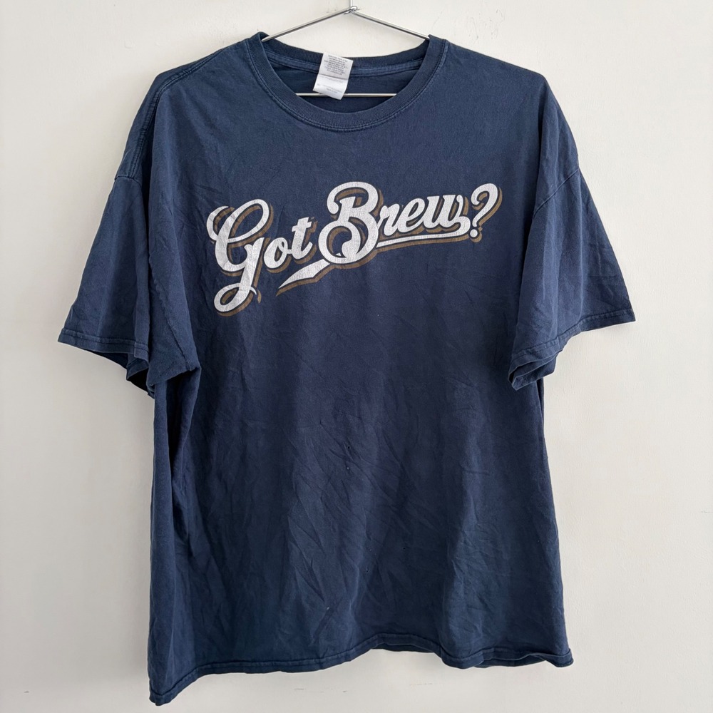 Gildan Ultra Cotton Got Brew? Graphic T-Shirt Navy Blue XL